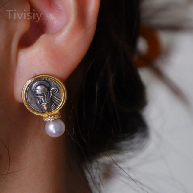 King Phraates V and Archer Coin Earrings